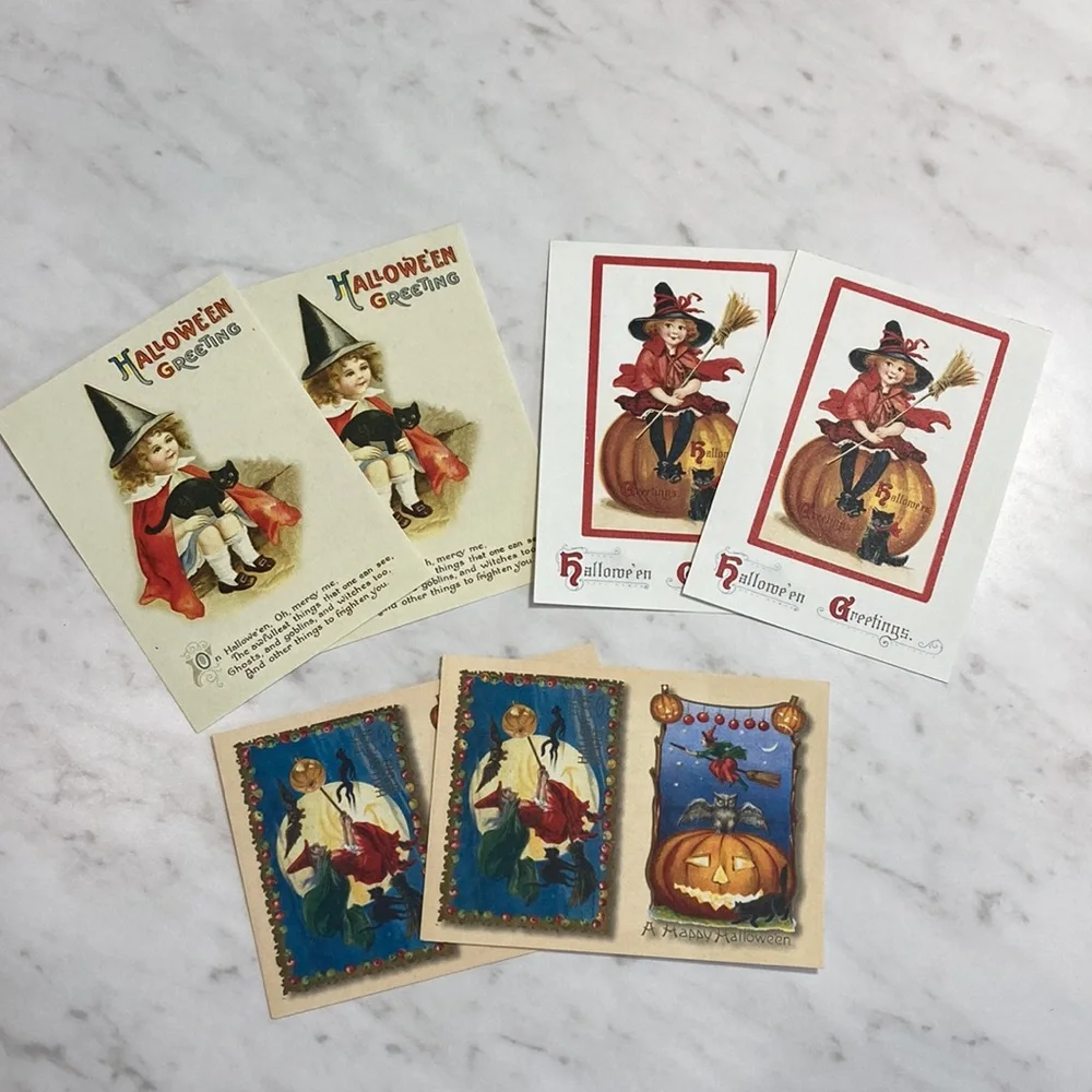 A.T.C. Fall Collection Halloween Art Papers Trading Cards 6 Pieces